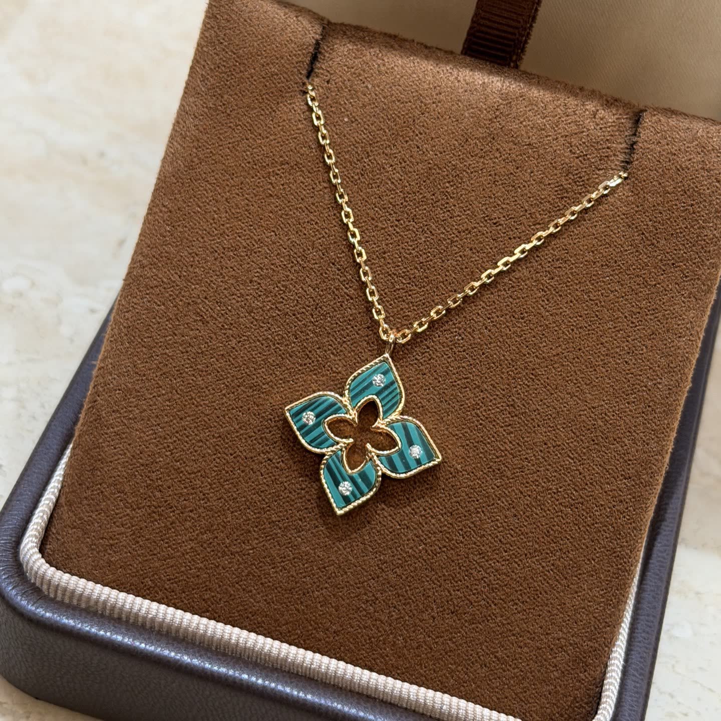 Van Cleef & Arpels Alhambra Gold and Enamel Diamond Necklace